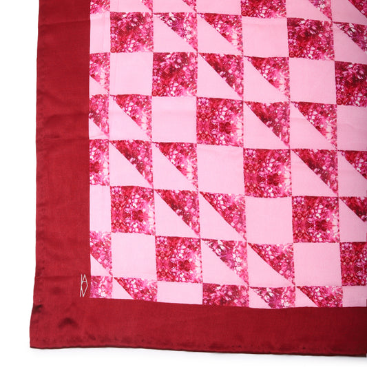 Pure Satin Stole| Pink Spring| Grid