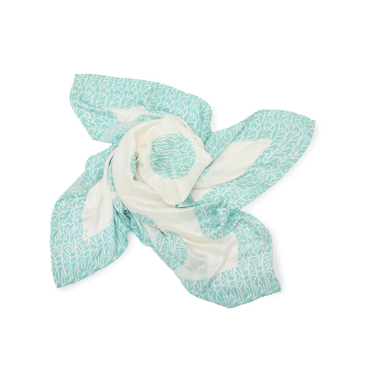 Pure Satin Stole| Blue doodle| Polka