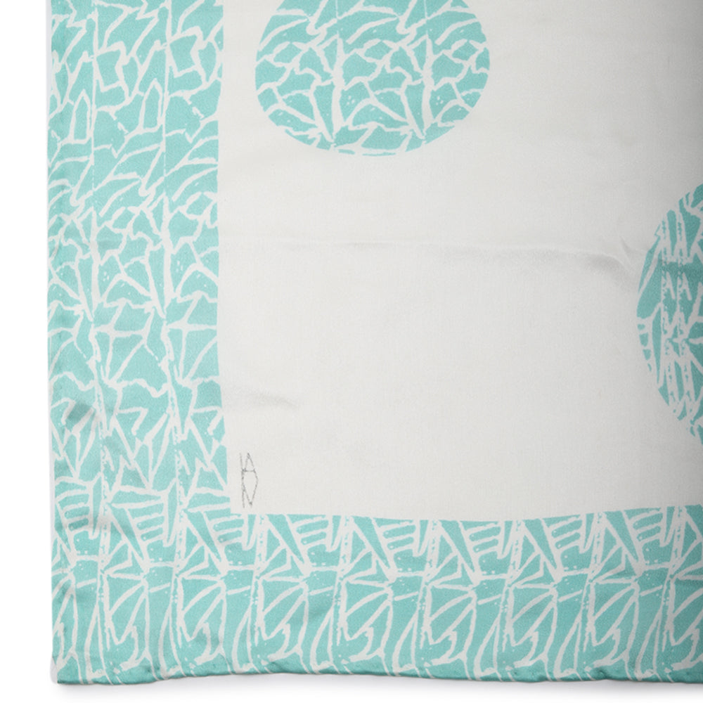 Pure Satin Stole| Blue doodle| Polka