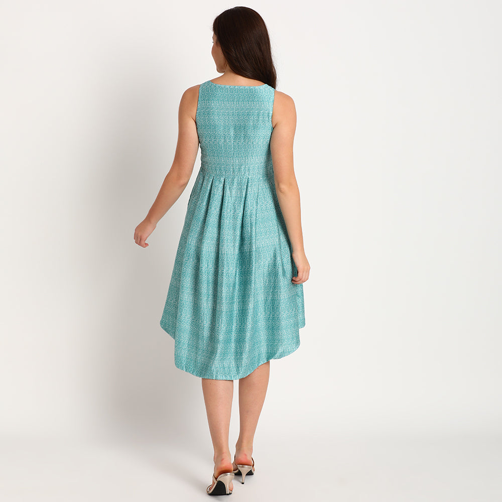 Blue Doodle | Flat collar dress long