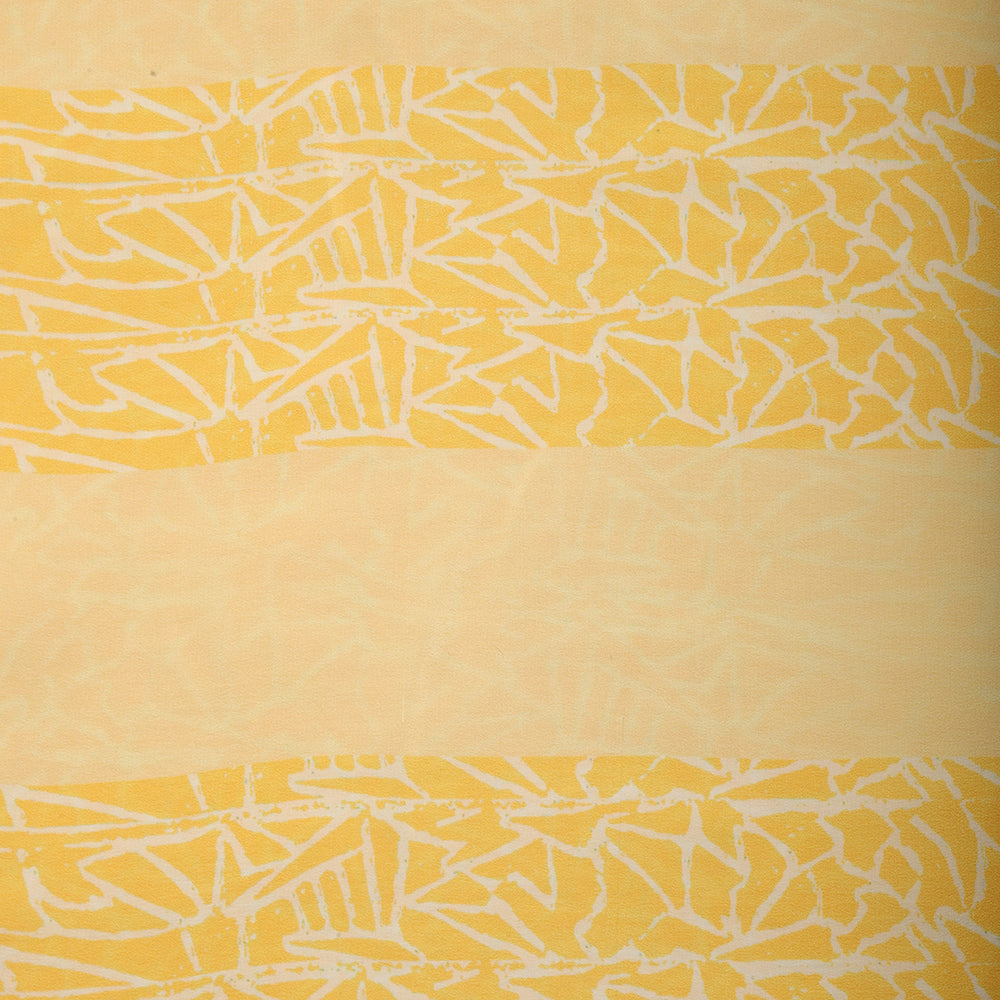 Pure Crepe Saree | Yellow doodle |Lines