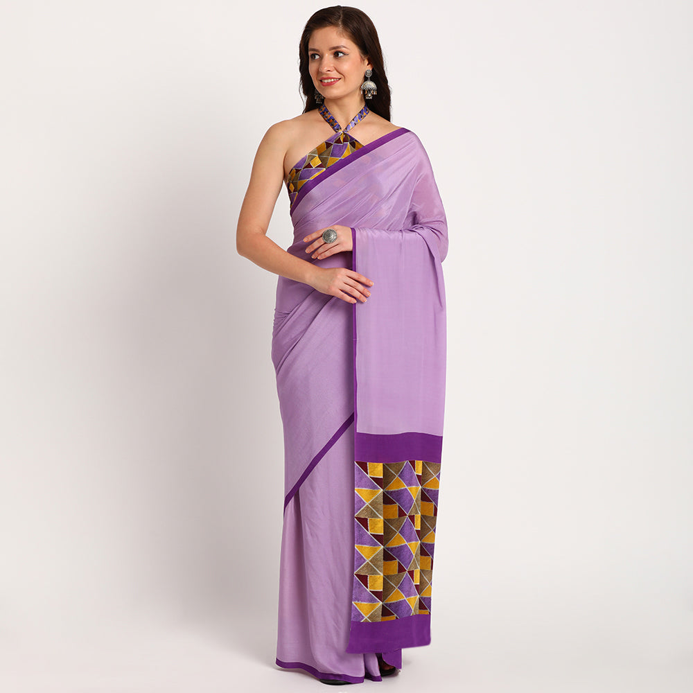 Pure Crepe Saree |Maze 17 |Mauve