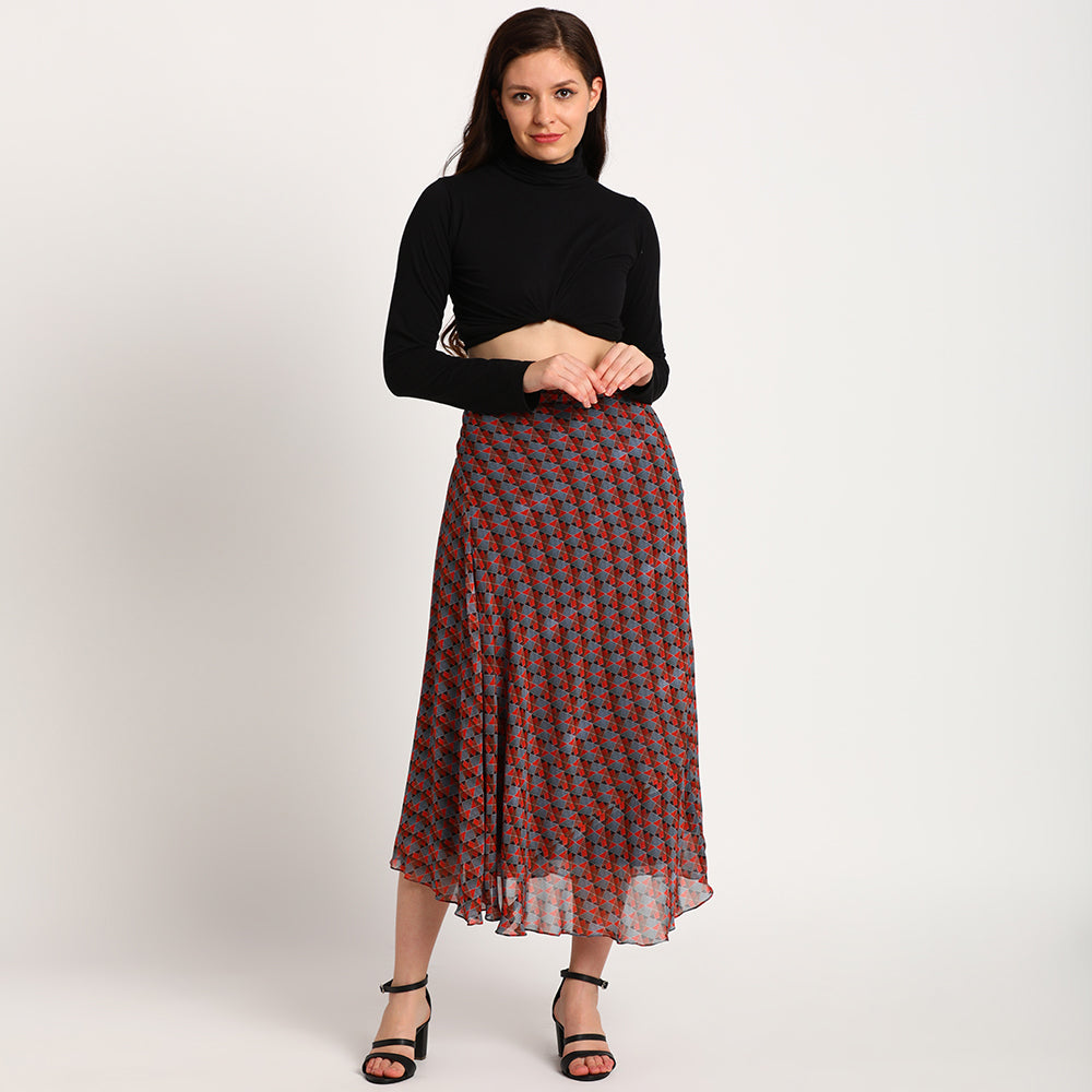 Maze 17 (Red)| Long skirt