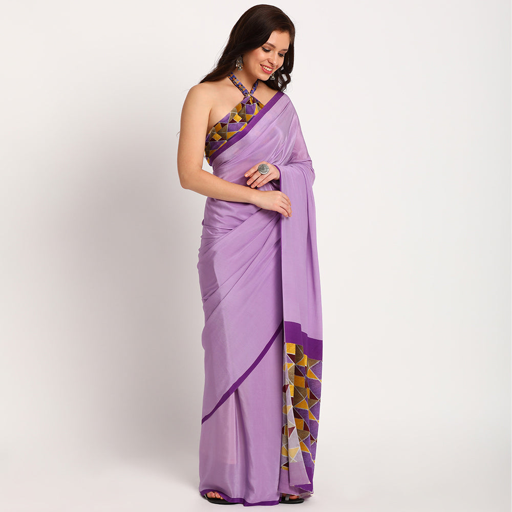 Pure Crepe Saree |Maze 17 |Mauve