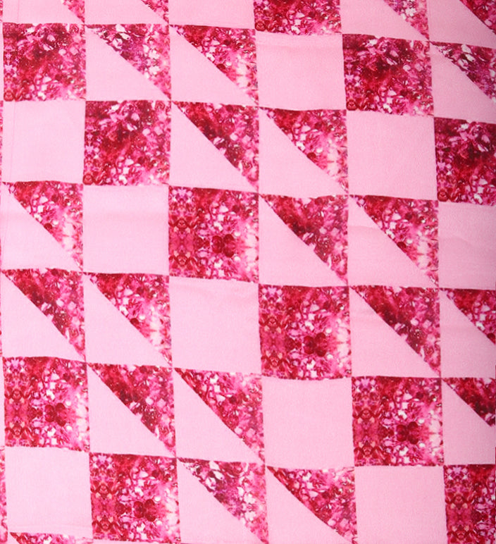 Pure Crepe Saree| Pink Spring| Grid