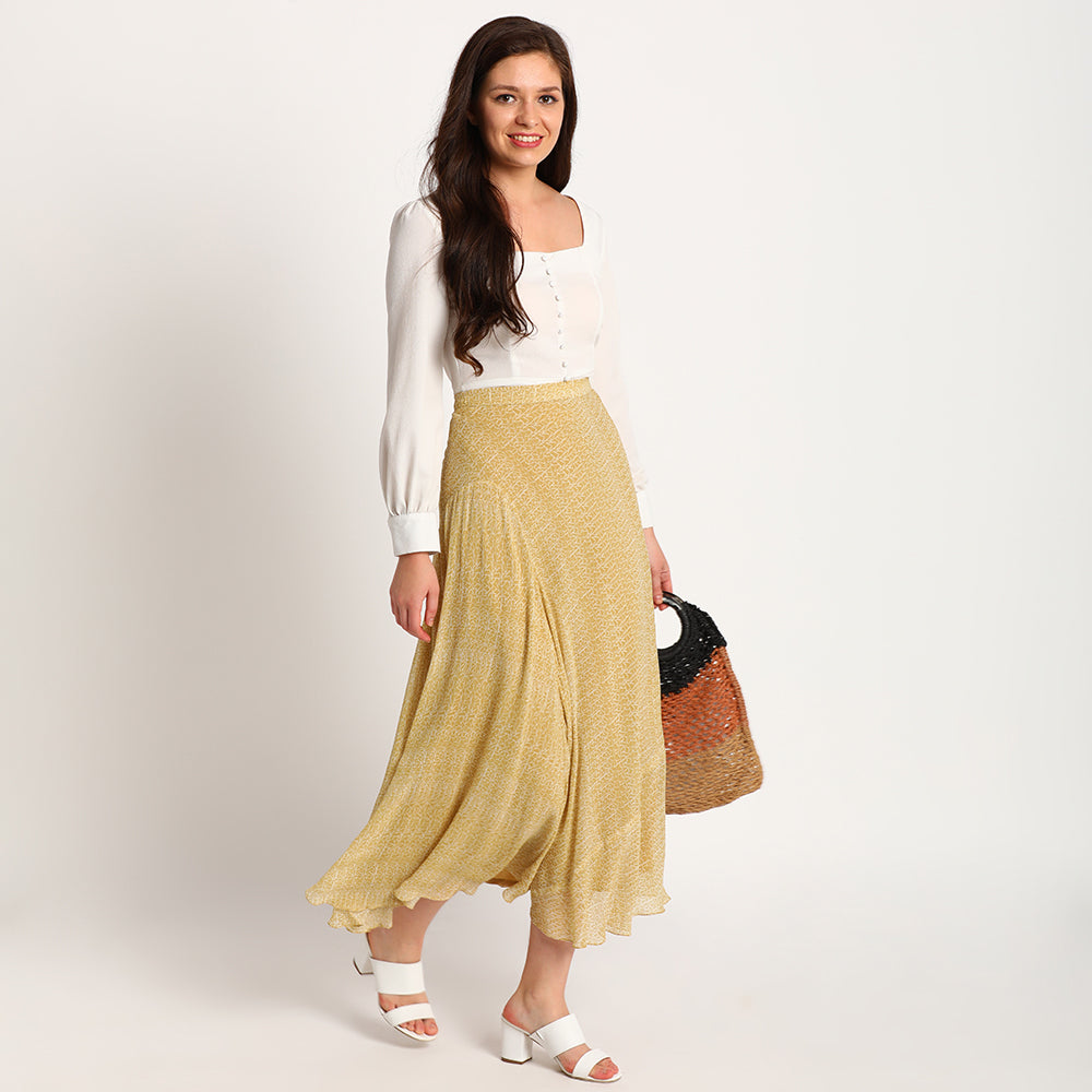 Yellow Doodle| Long skirt