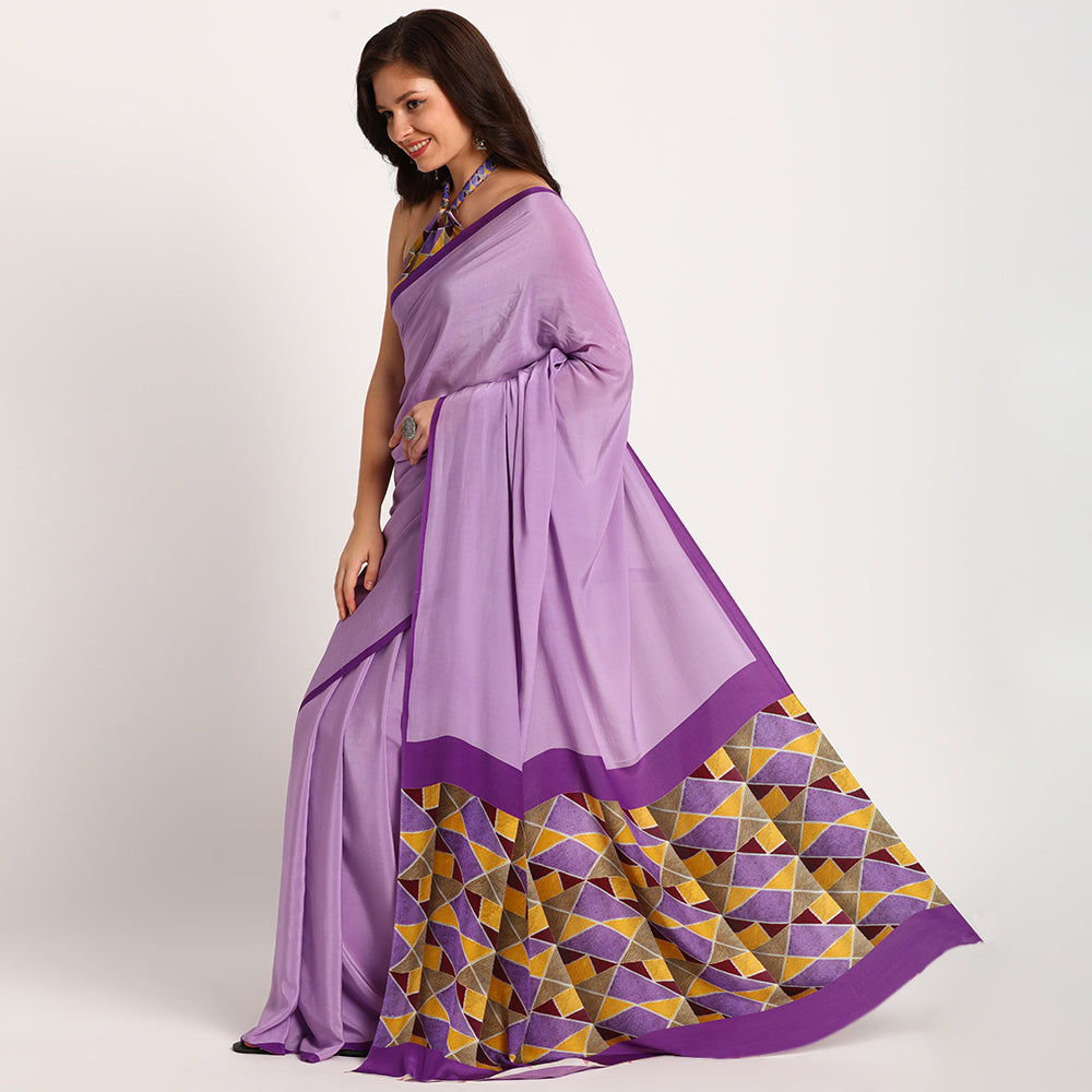 Pure Crepe Saree |Maze 17 |Mauve