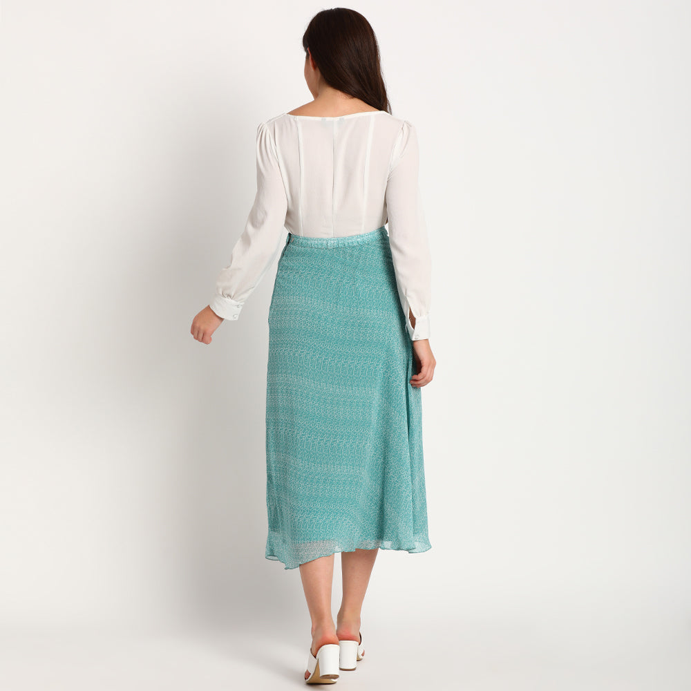 Blue Doodle| Long skirt