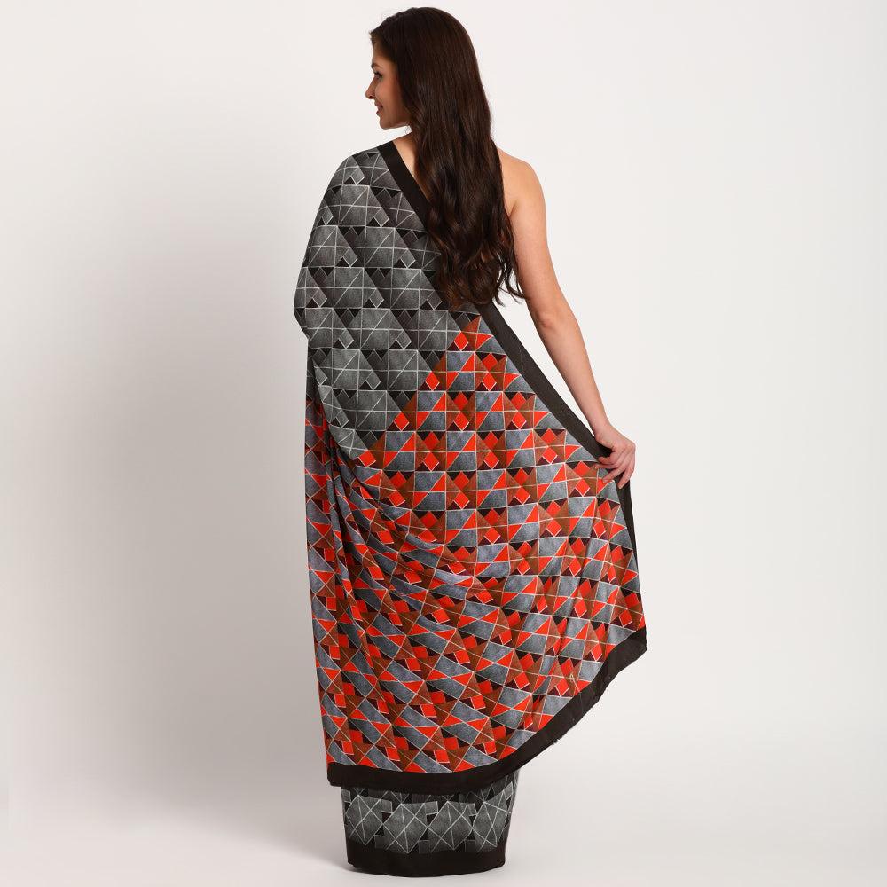 Pure crepe Saree|Maze 17 |Black