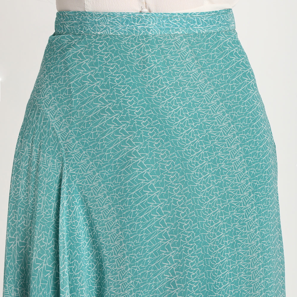 Blue Doodle| Long skirt