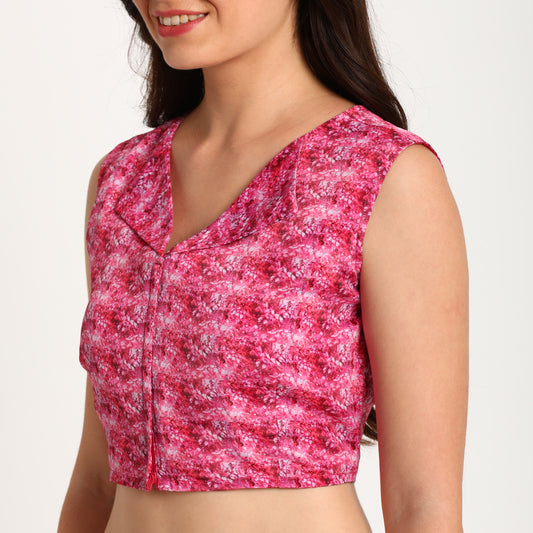 Pink Spring | Flat collar crop top