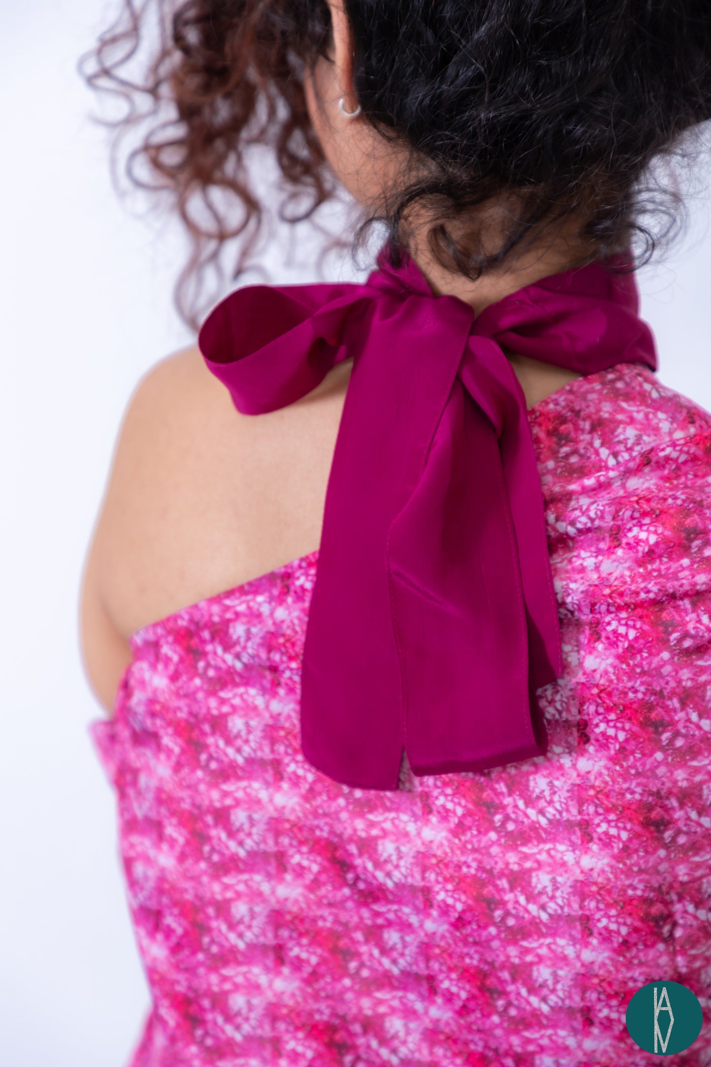 Pink Spring| Signature scarf collar top